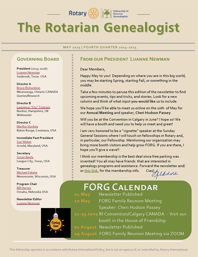 May 2025 Newsletter